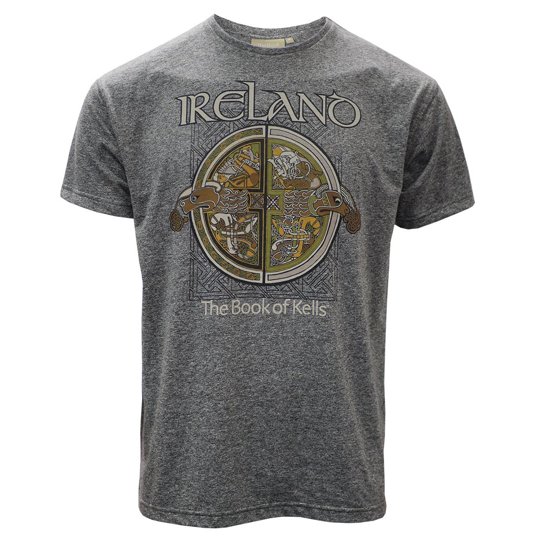 Book of Kells Grey Celtic Knot Men's T-Shirt - The Celtic Gift Store - Clothing