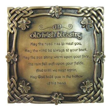 Bronze Old Irish Blessing Wall Plaque - The Celtic Gift Store - Decor