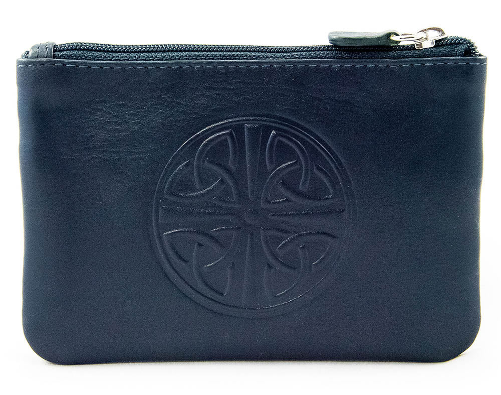 Celtic Knot Leather Coin Purse - Navy - The Celtic Gift Store - Wallets