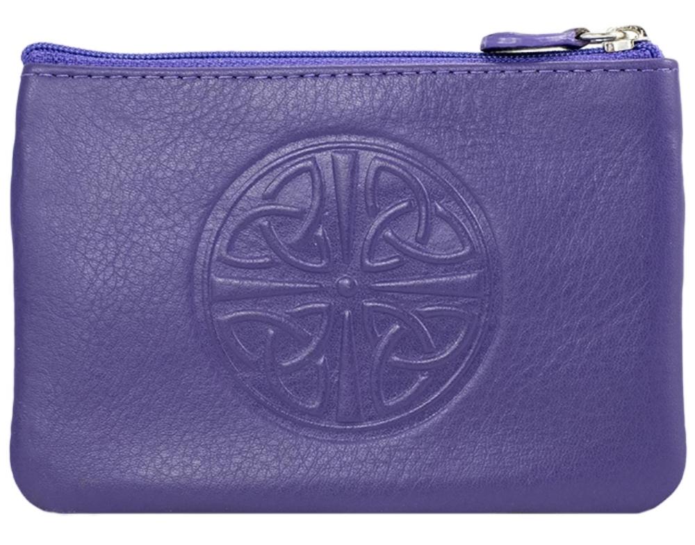 Celtic Knot Leather Coin Purse - Purple - The Celtic Gift Store - Wallets