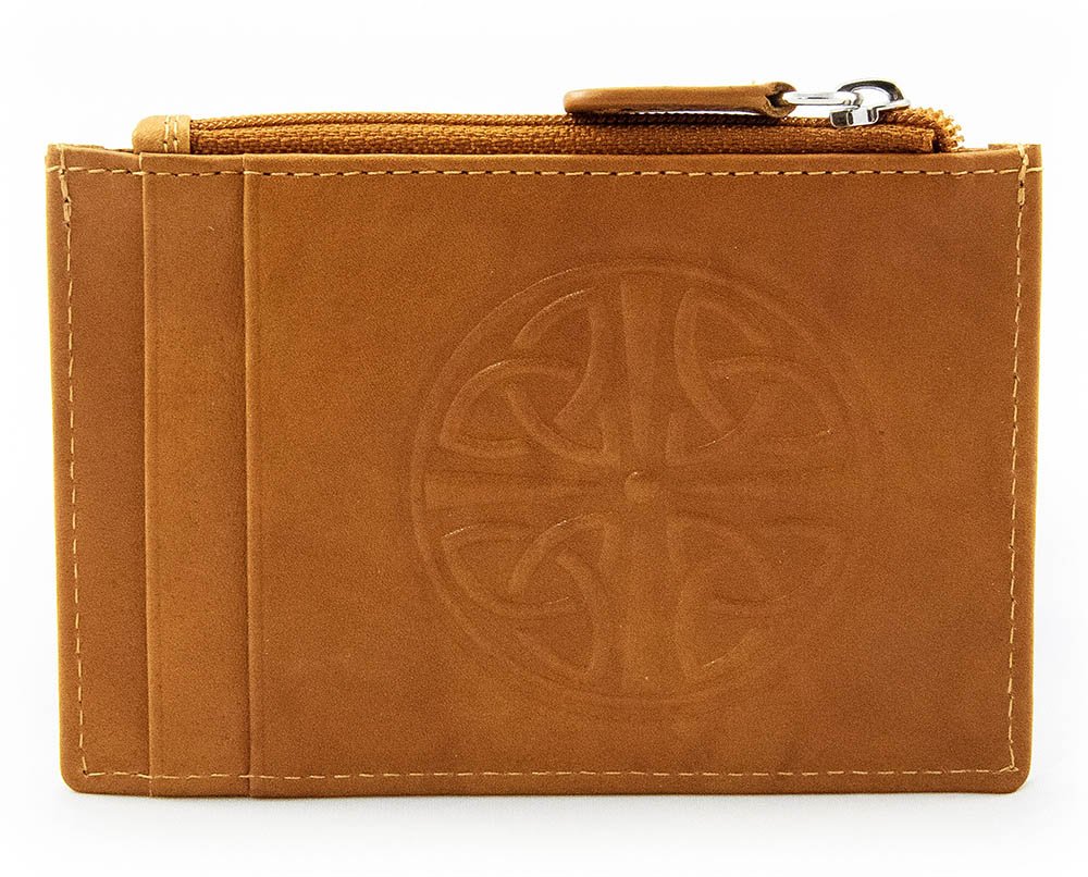 Celtic Knot Leather Wallet - Antique Saddle - The Celtic Gift Store - Wallets