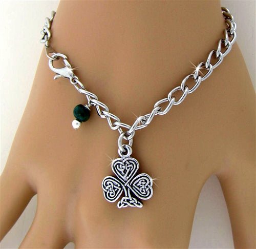 Celtic Shamrock Charm Bracelet - The Celtic Gift Store - 