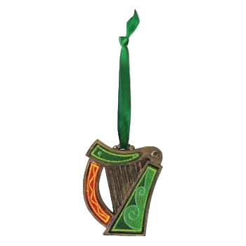 Celtic Threads Embroidered Irish Harp Ornament - The Celtic Gift Store - Decor