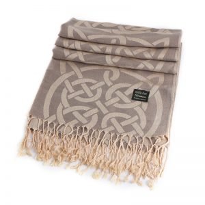 Celtic Trad Pashmina Beige 65cm x 190cm - The Celtic Gift Store - Neckware