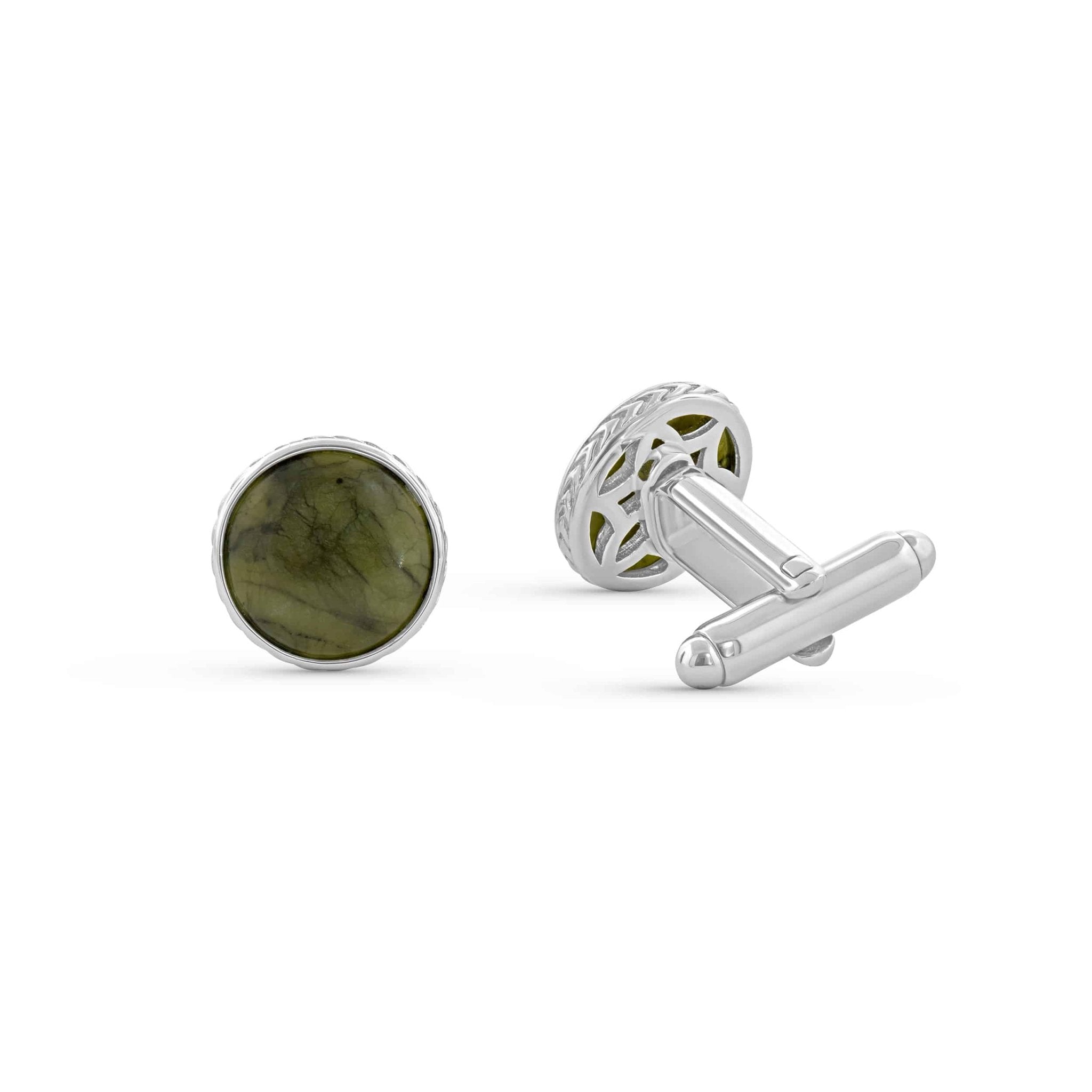 Circular Connemara Marble Cufflinks - The Celtic Gift Store - Apparel & Accessories