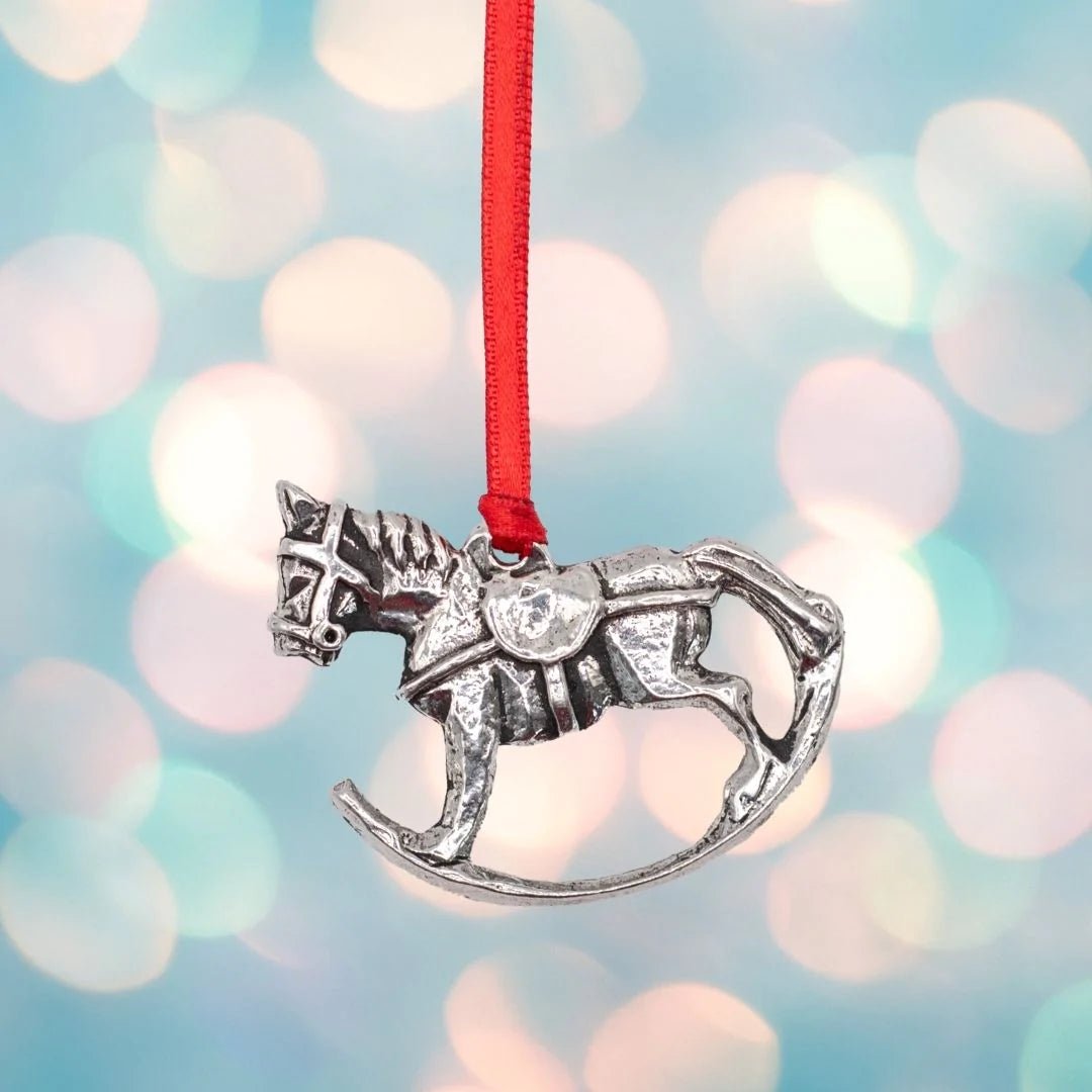 Classic Christmas Decoration in Pewter - Rocking Horse - The Celtic Gift Store - Holiday