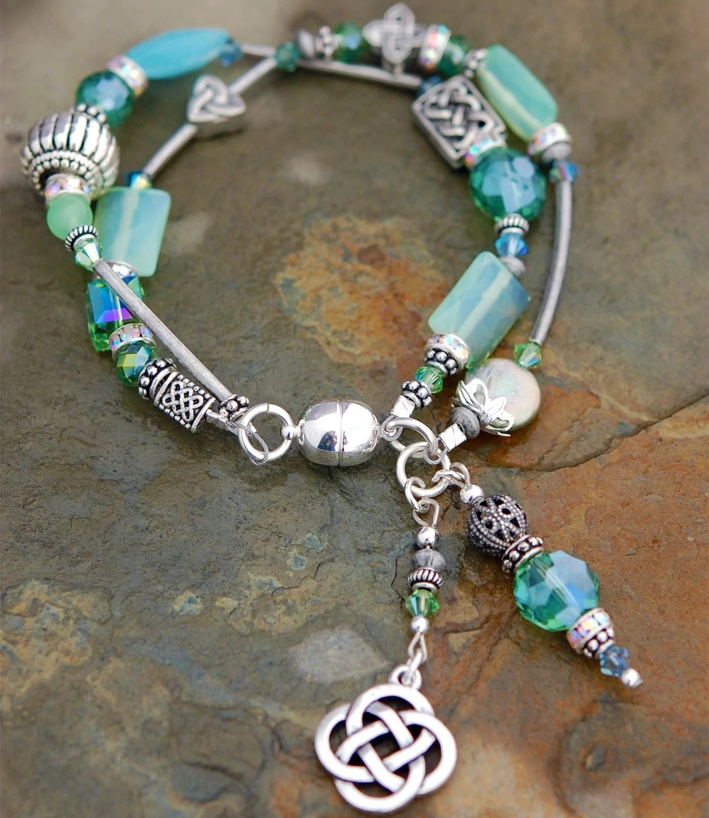 Cliodna Double - strand Chalcedony Bracelet - The Celtic Gift Store - bracelets