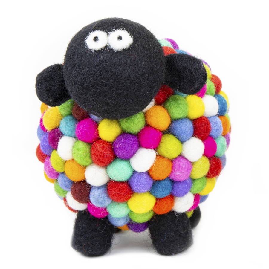 Collectible Felt Sheep - Bright Multicolour (Large) - The Celtic Gift Store - Decor