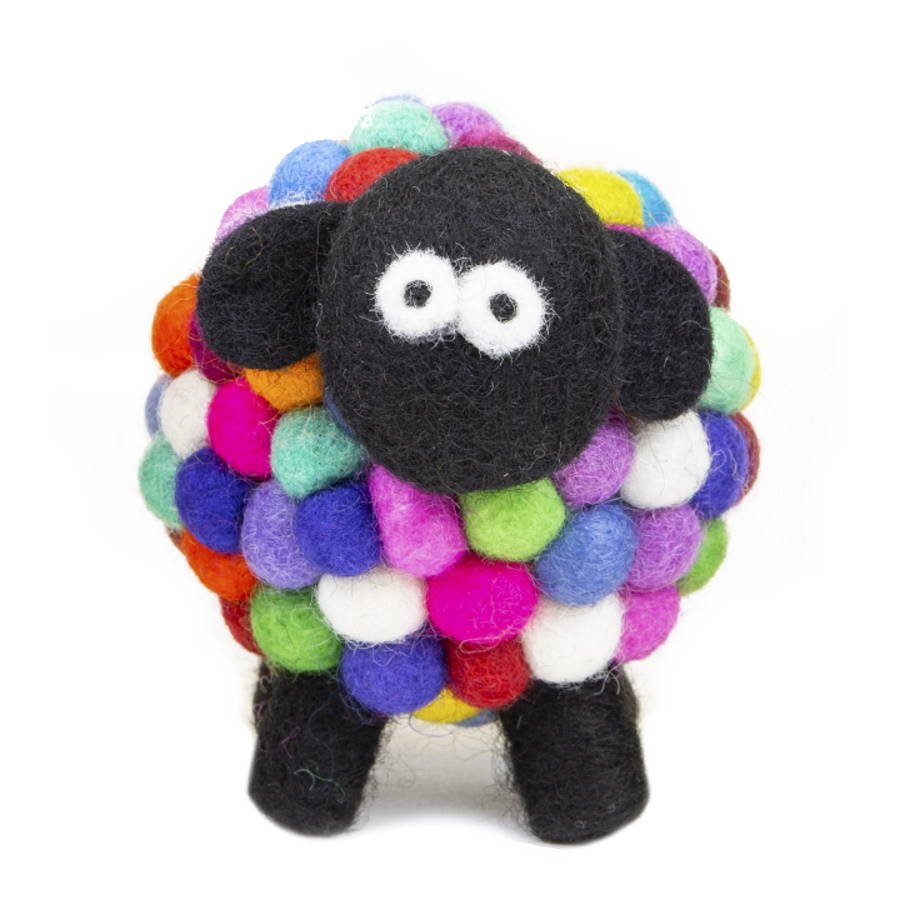 Collectible Felt Sheep - Multicolour (Medium) - The Celtic Gift Store - Decor