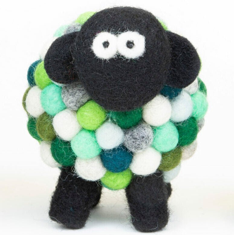 Collectible Felt Sheep - Shades of Green (Medium) - The Celtic Gift Store - Decor