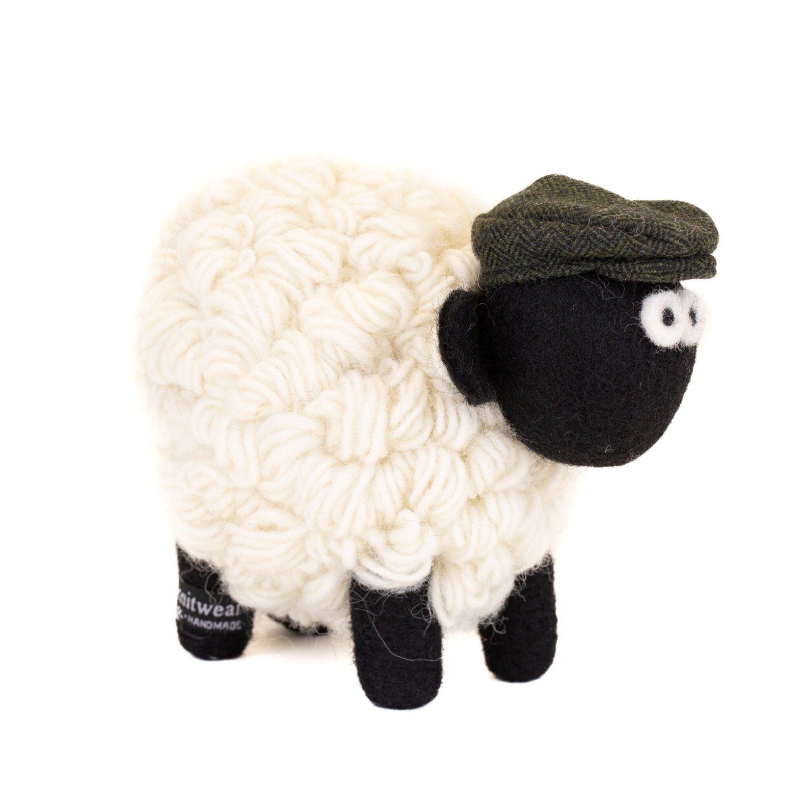 Collectible Knitted Sheep - Green Flat Cap (Large) - The Celtic Gift Store - Decor