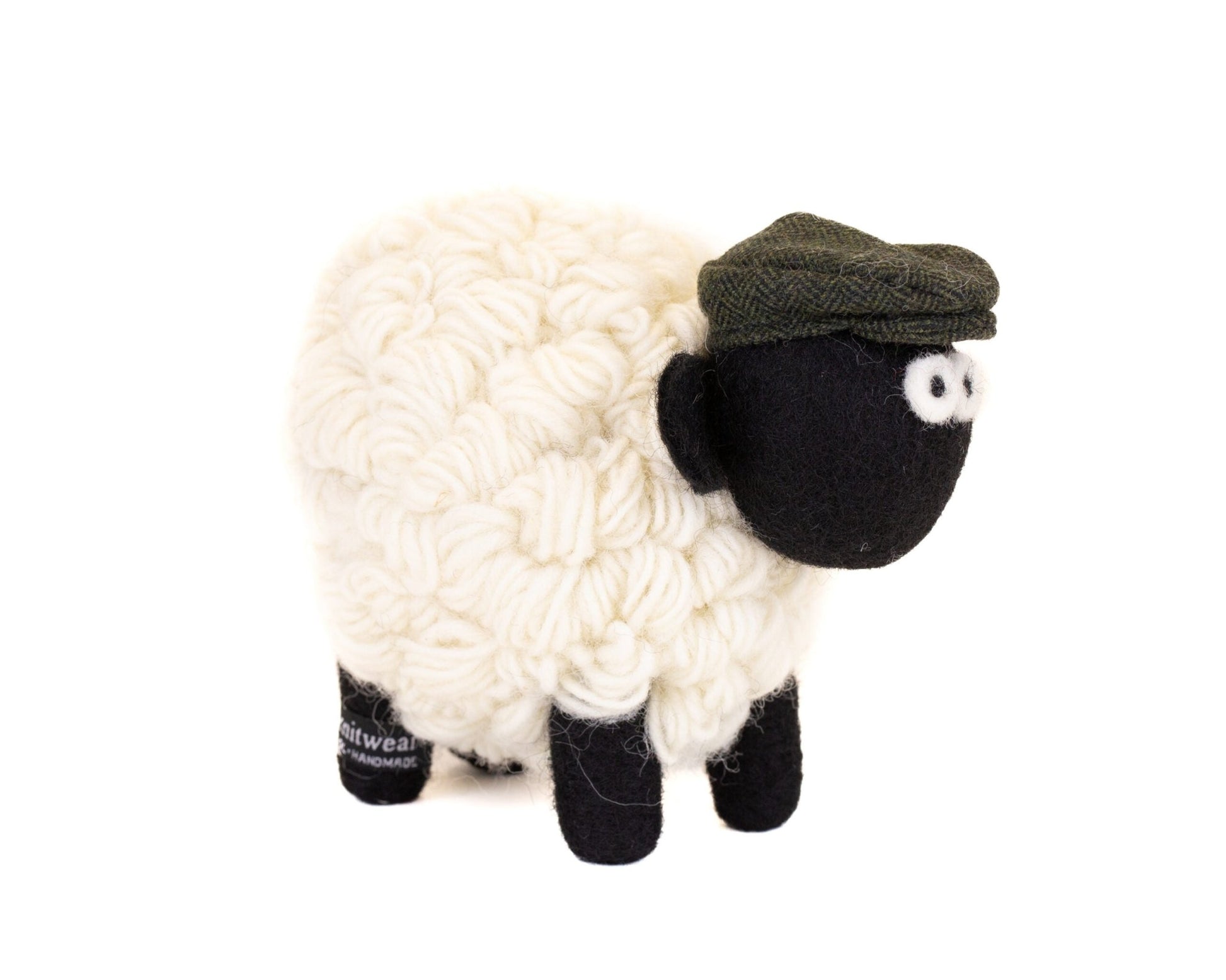 Collectible Knitted Sheep - Green Flat Cap (Large) - The Celtic Gift Store - Decor
