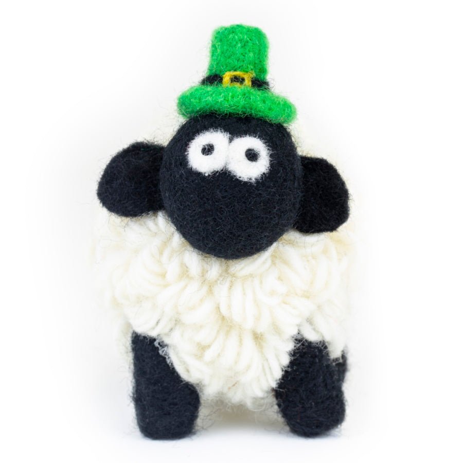 Collectible Knitted Sheep - Leprechaun Hat (Medium) - The Celtic Gift Store - Decor