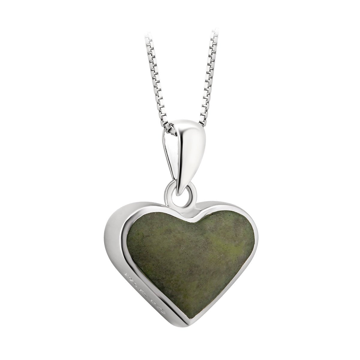 Connemara Marble and Sterling Silver Heart Necklace - The Celtic Gift Store - Necklaces