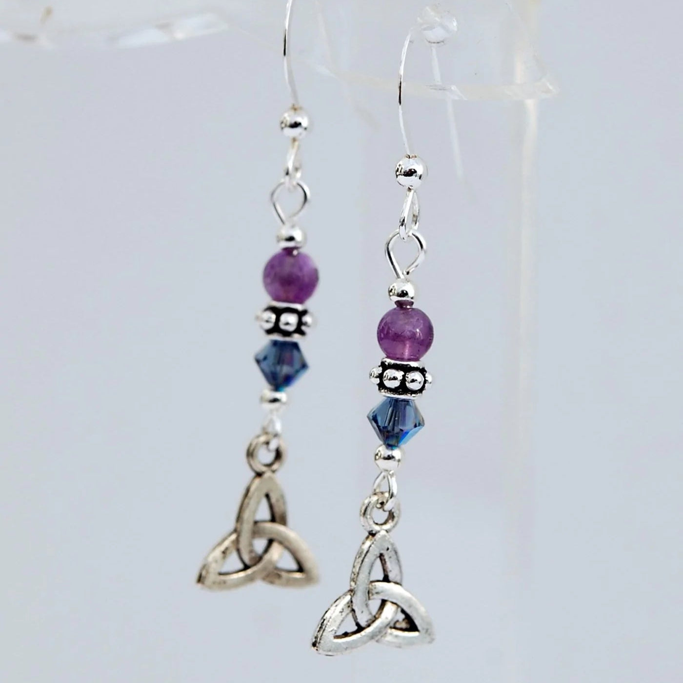Cruthú Amethyst Trinity Knot Earrings - The Celtic Gift Store - Earrings