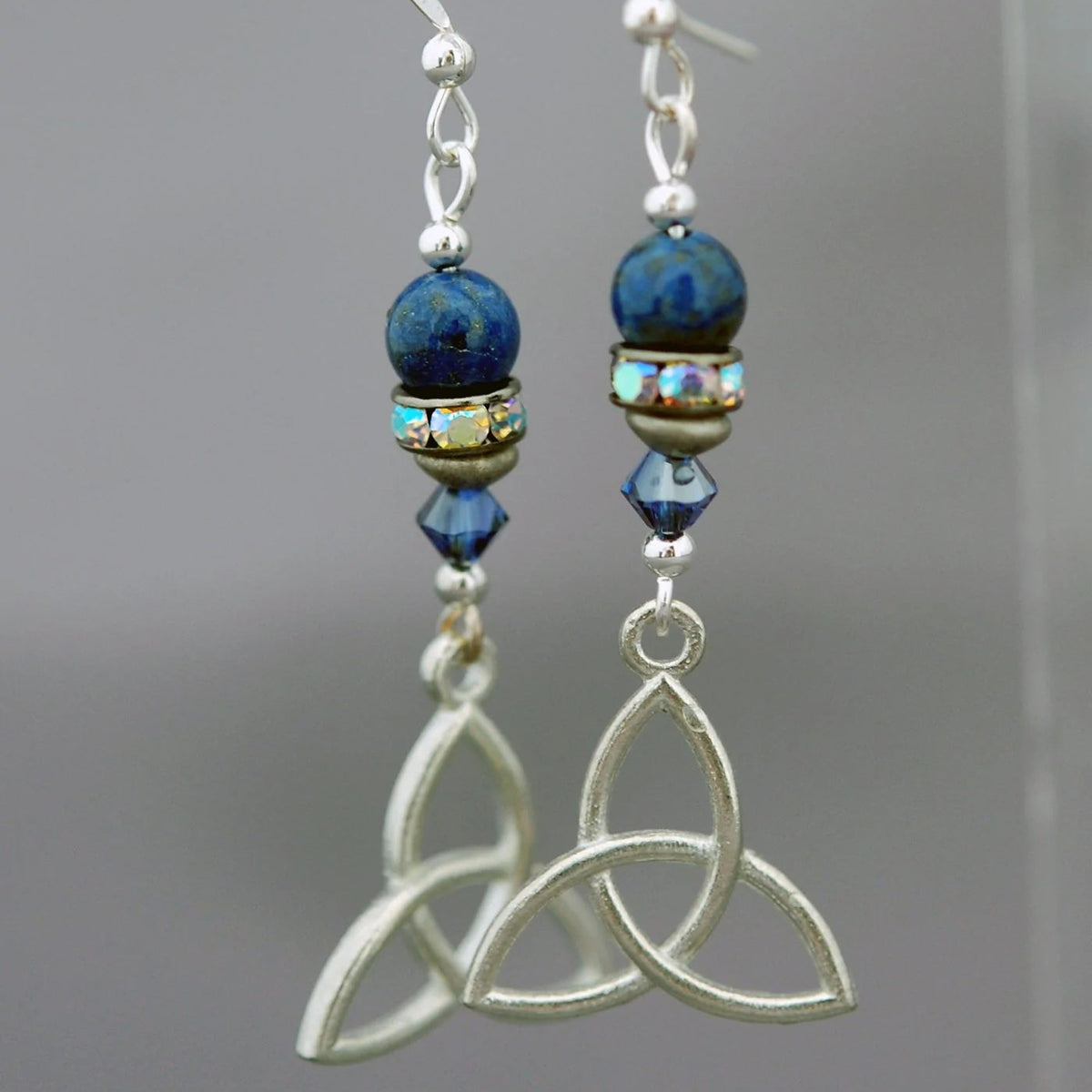 Cruthú Lapis Lazuli Trinity Knot Earrings - The Celtic Gift Store - Earrings