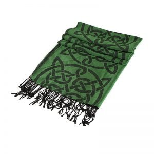 Double Sided Celtic Knot Scarf - Dark Green - The Celtic Gift Store - Scarves & Shawls