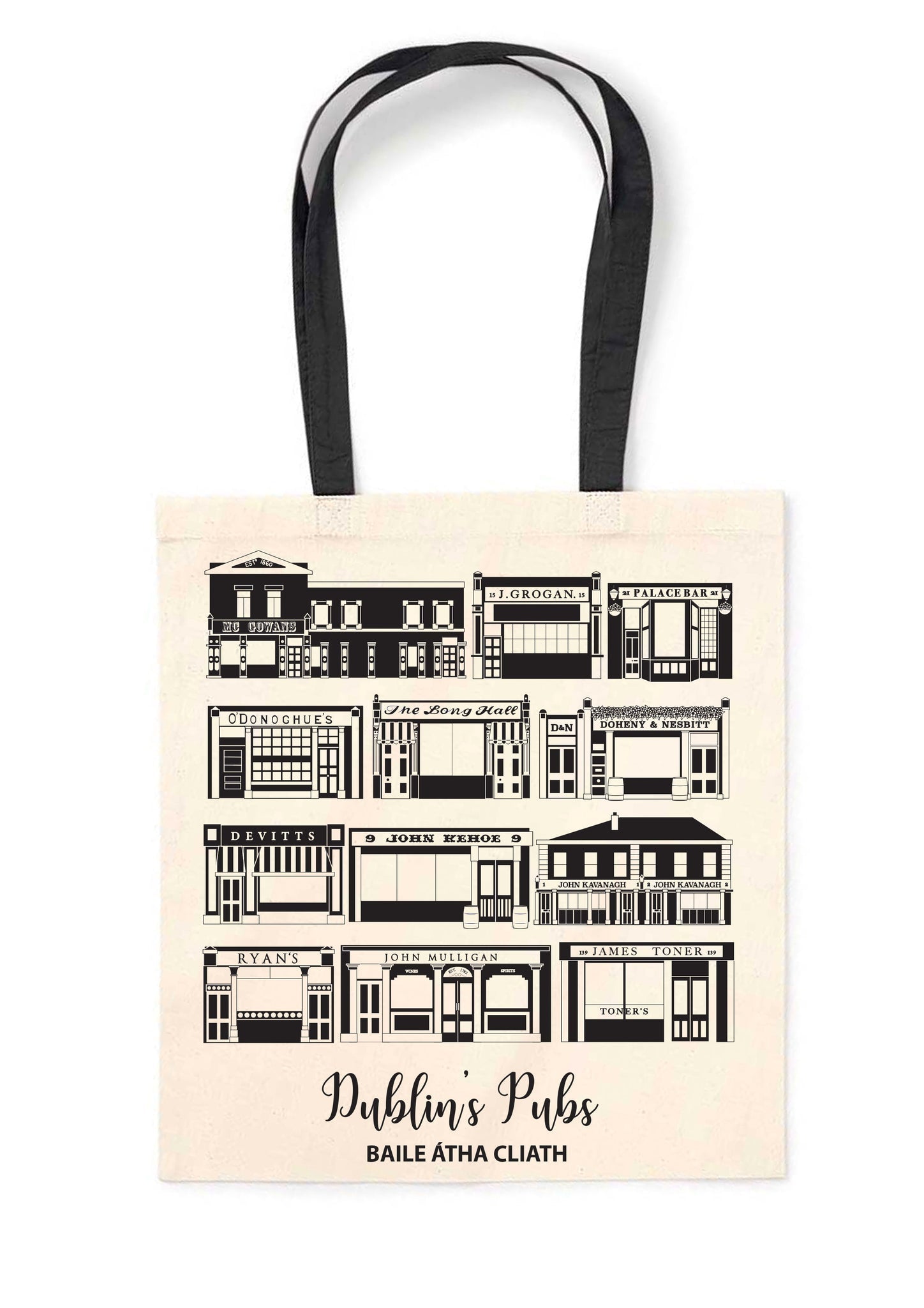 Dublin Pubs Tote Bag - The Celtic Gift Store - Apparel & Accessories