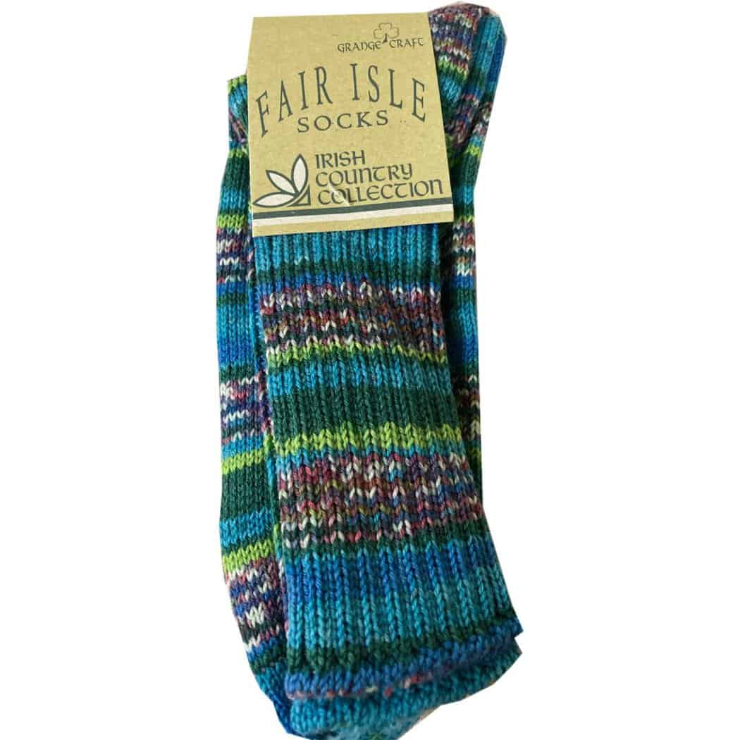 Fair Isle Socks - Harbor Blue - The Celtic Gift Store - Socks