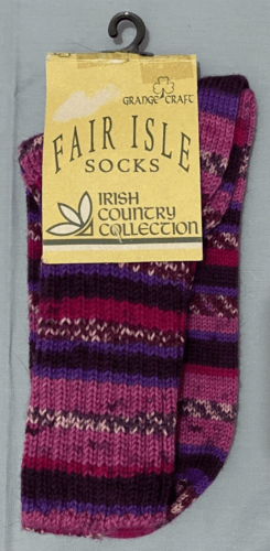 Fair Isle Socks - Purple Stripe - The Celtic Gift Store - Socks