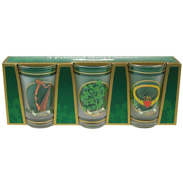 Frosted 3pk Shot Glasses - The Celtic Gift Store - 
