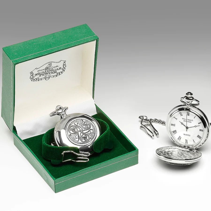 Gents Mechanical Pewter Pocket Watch - Celtic A - The Celtic Gift Store - Jewelry