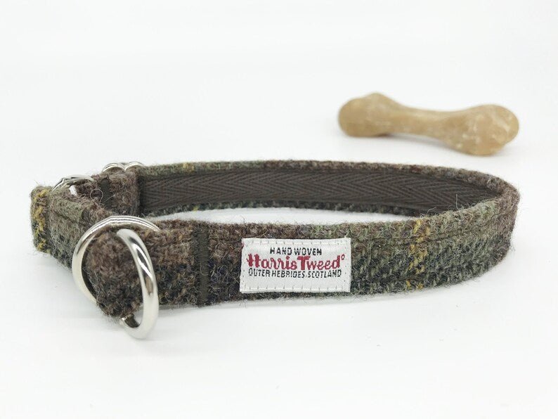 Glen Appin Large Brown and Grey Harris Tweed Dog Collar and Lead - The Celtic Gift Store - Pet Supplies