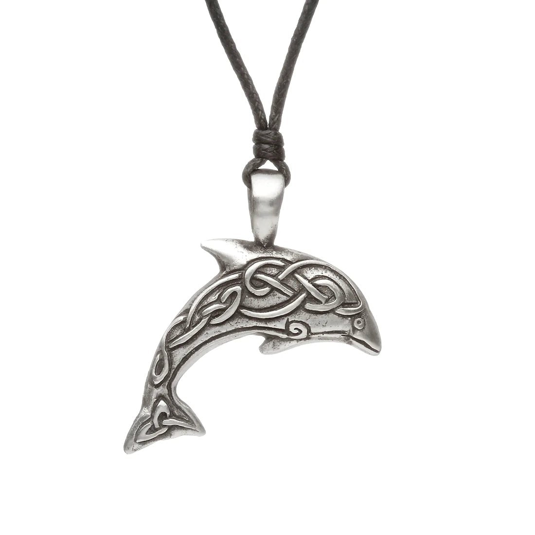 Green Legend Pewter Celtic Knot Dolphin Necklace - The Celtic Gift Store - Necklaces