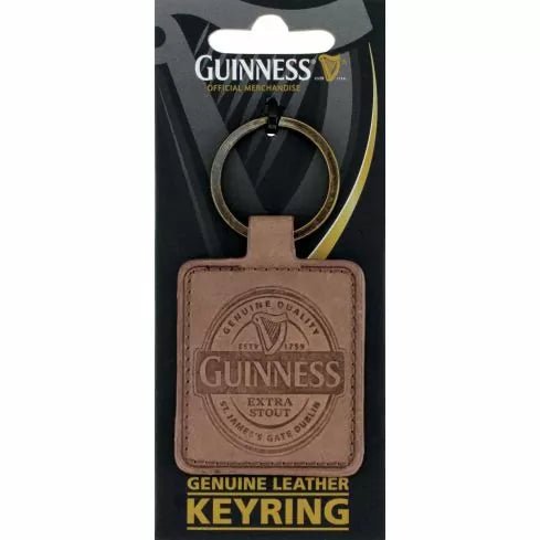 Guinness Brown Leather Keyring - The Celtic Gift Store - Keychains