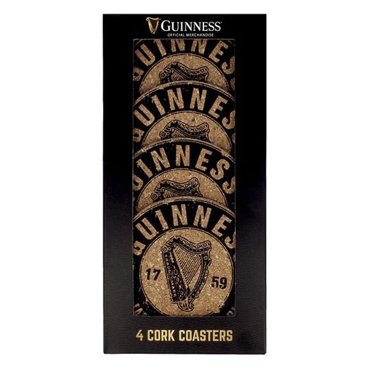 Guinness Cork Harp Coasters 4 Pack - The Celtic Gift Store - Barware