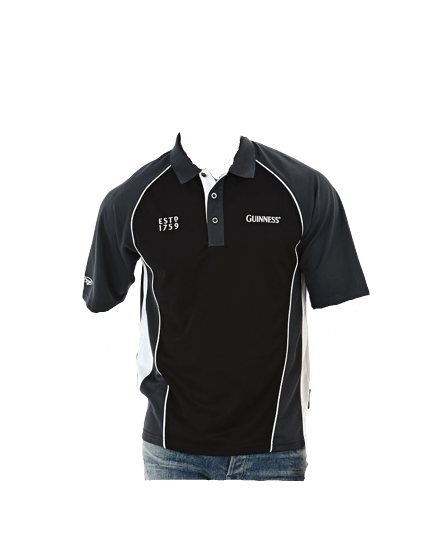 Guinness Panelled Performance Golf Shirt - The Celtic Gift Store - Shirts & Tops