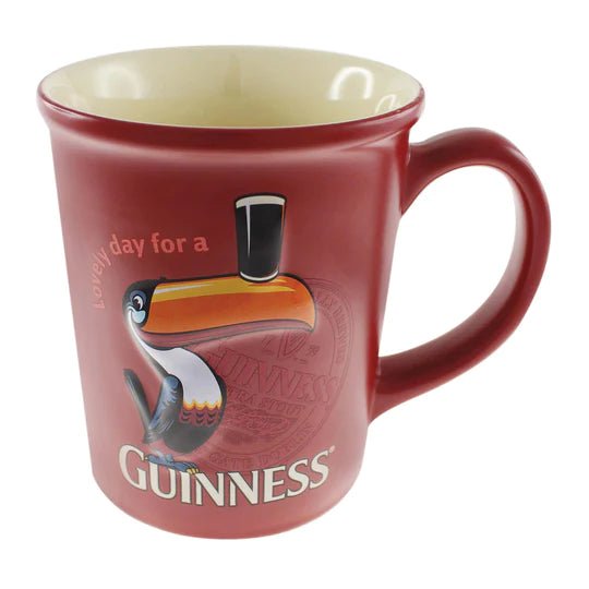 Guinness Red Embossed Toucan Mug - The Celtic Gift Store - Drinkware