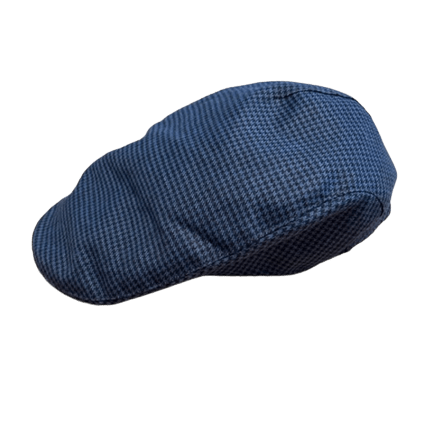 Hanna Hats Linen Donegal Touring Cap - Blue Check - The Celtic Gift Store - Hats