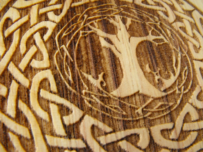 Tree of Life Cutting Board With Handle