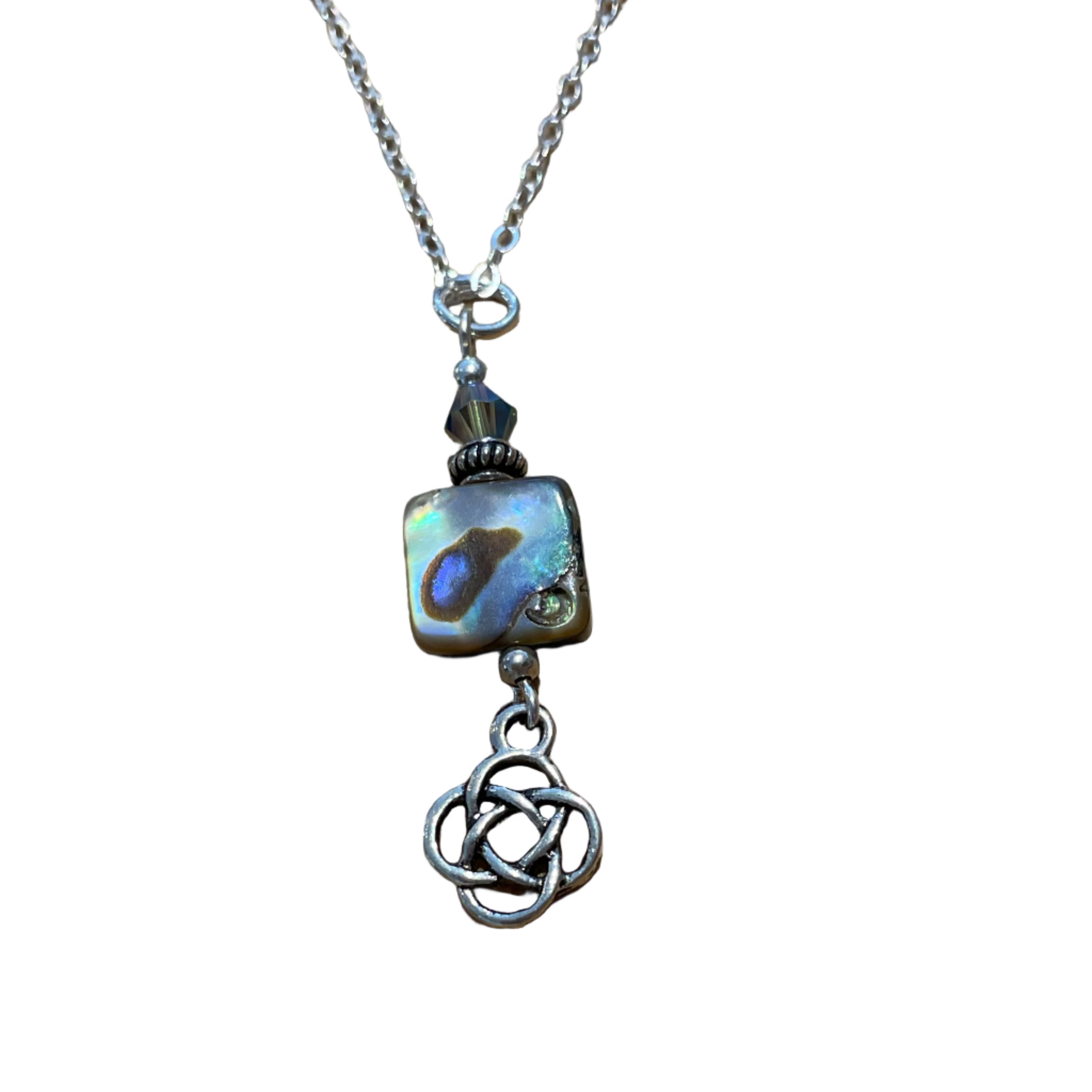 Square Azurite with Celtic Knot Pendant