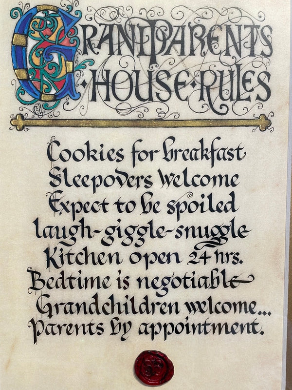 Grandparents House Rules 8x10 Matted Print