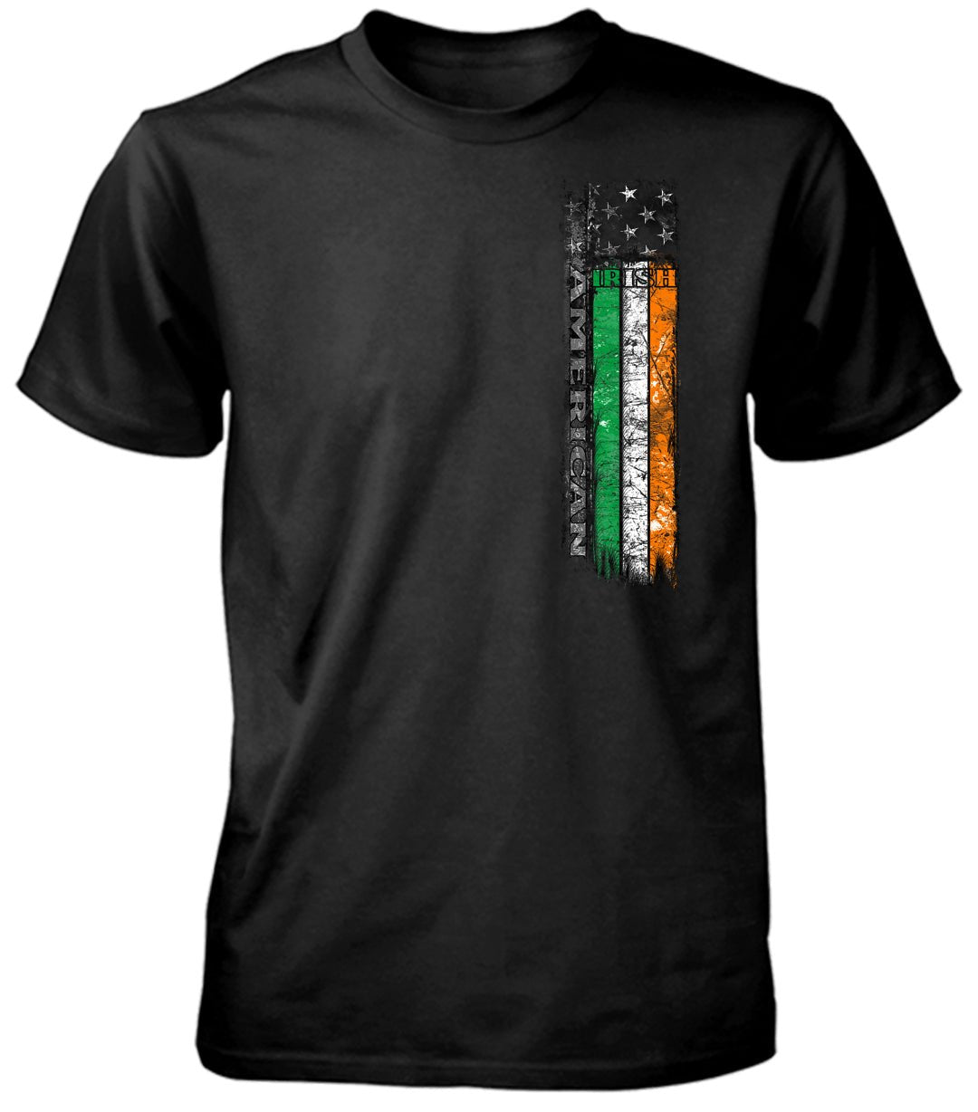 Ireland American Flag T-Shirt Black - The Celtic Gift Store - Clothing