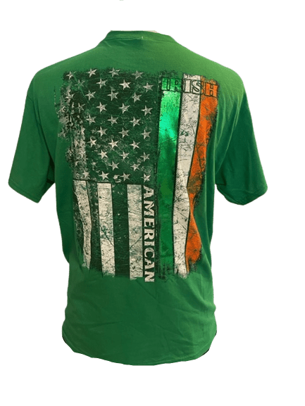 Ireland American Flag T-Shirt Green - The Celtic Gift Store - Clothing