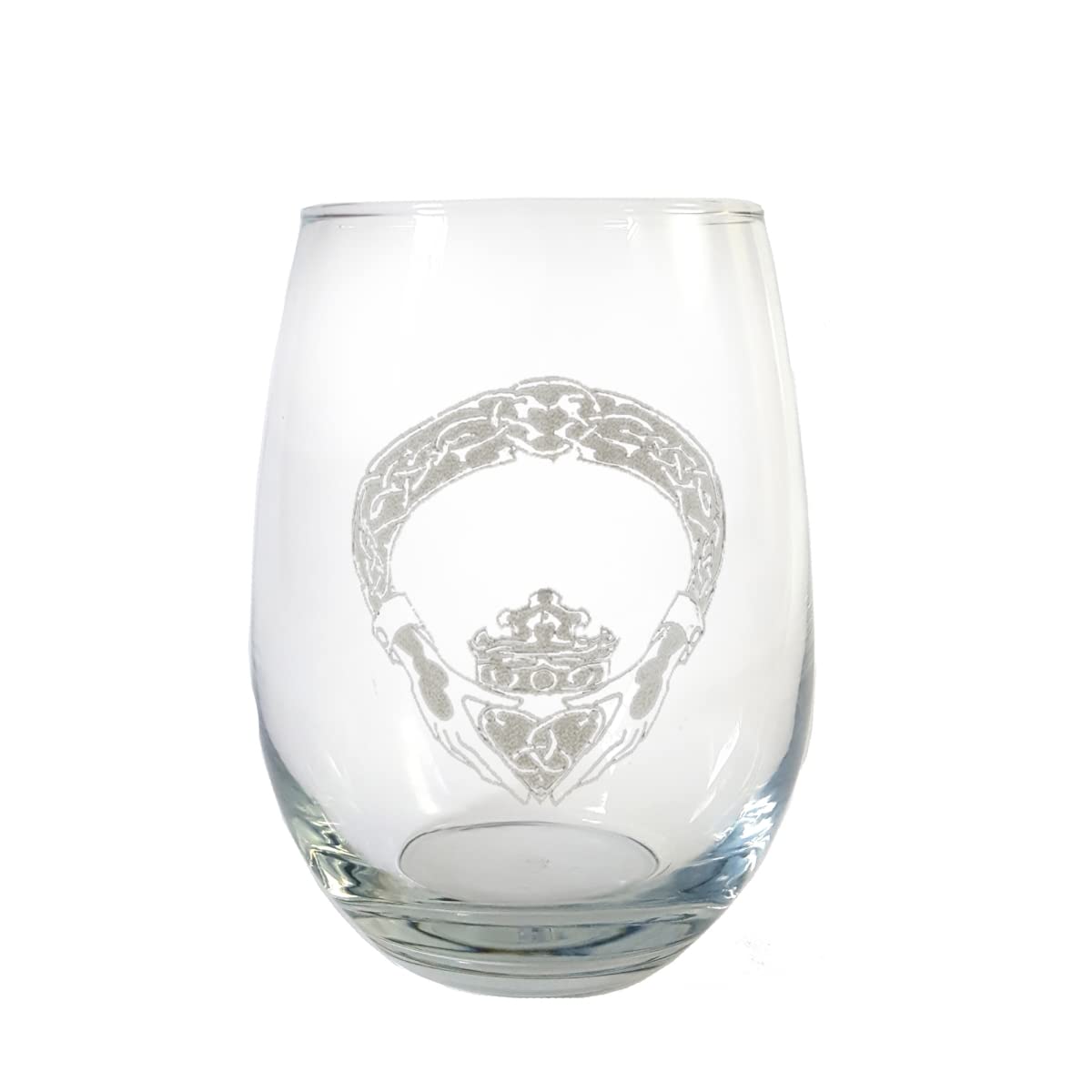Irish Claddagh Engraved Stemless Wine Glass - The Celtic Gift Store - Drinkware