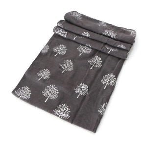 Light Summer Scarf with Silver Tree of Life Pattern Grey - The Celtic Gift Store - Neckware