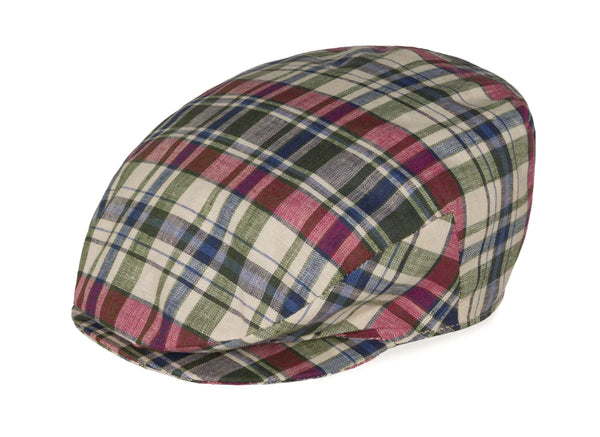 Hanna Hats Donegal Touring Cap Linen - Red, Green & Blue