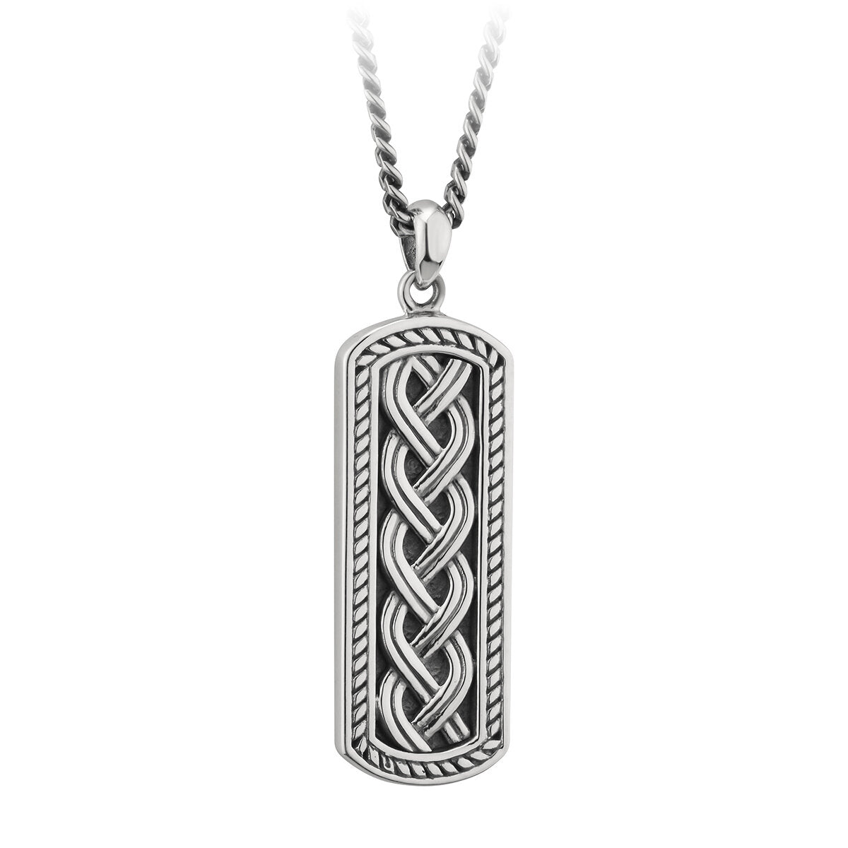 Men's Sterling Silver Celtic Knot Ingot Necklace - The Celtic Gift Store - Necklaces