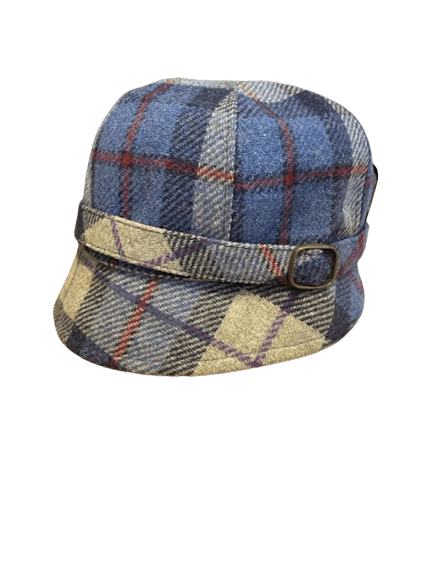 Mucros Weavers Bright Blue Tartan Tweed Flapper Cap - The Celtic Gift Store - Hats