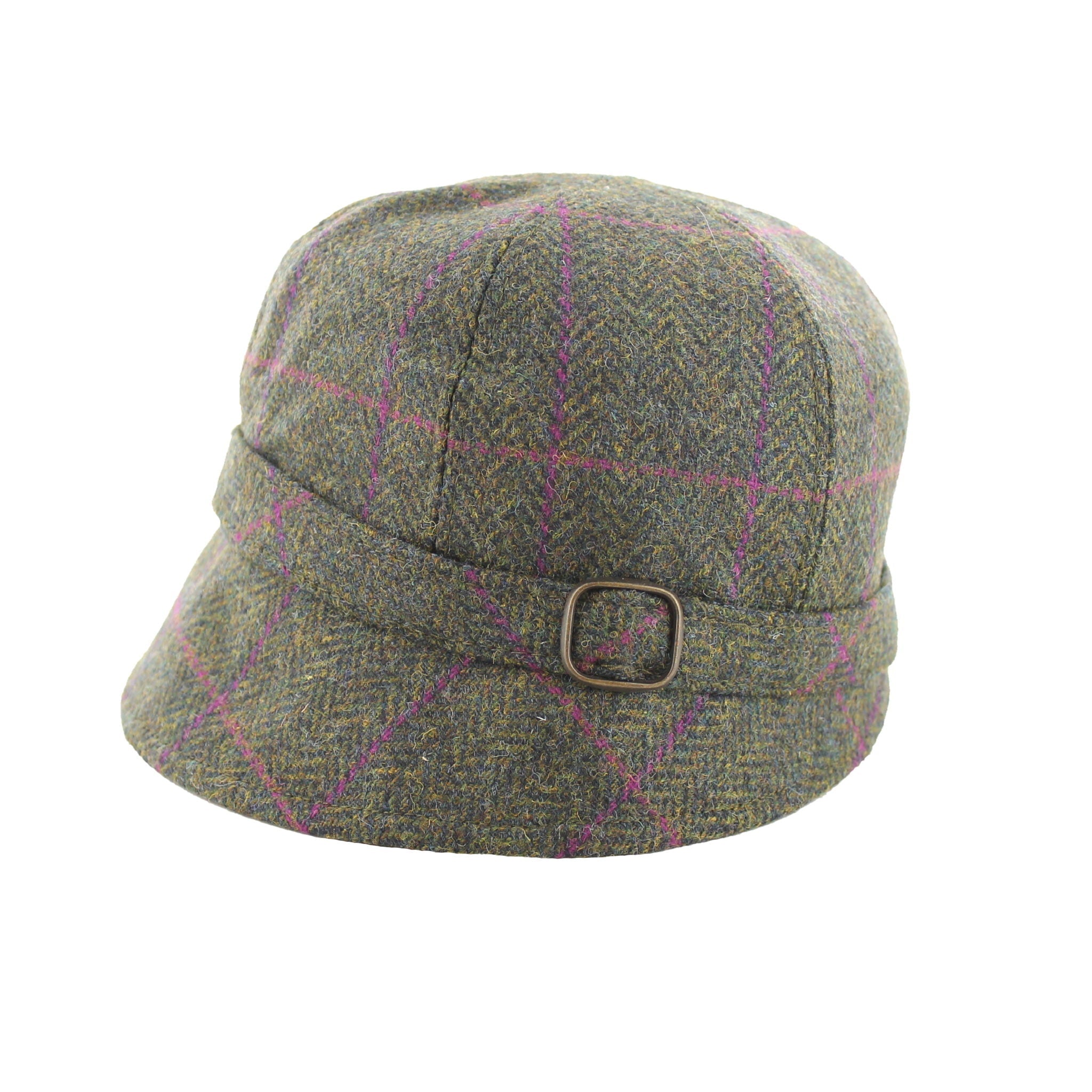 Mucros Weavers Forest Green Check Tweed Flapper Cap 150 - The Celtic Gift Store - Hats