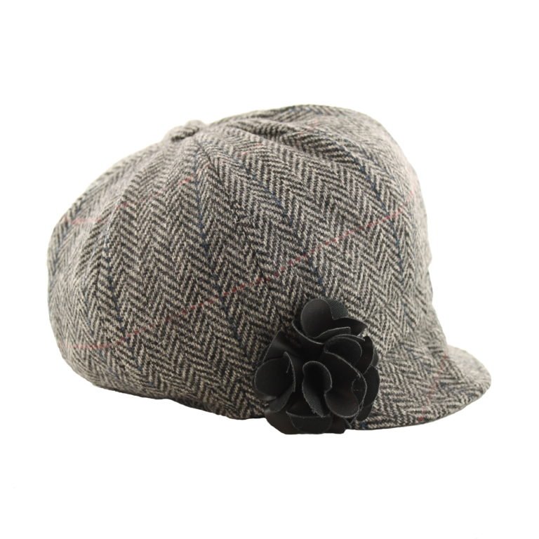 Mucros Weavers Grey Herringbone Tweed Newsboy Cap - 102 - The Celtic Gift Store - Hats