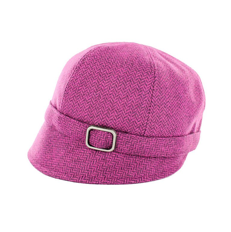 Mucros Weavers Pink Herringbone Tweed Flapper Cap 845 - 163 - The Celtic Gift Store - Hats