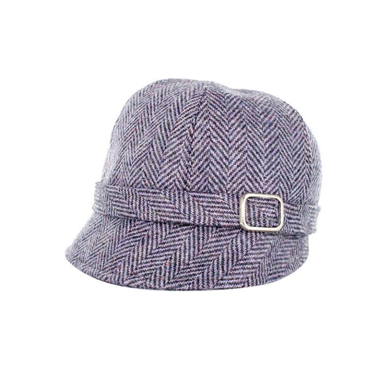 Mucros Weavers Purple Herringbone Tweed Flapper Cap 7823 - The Celtic Gift Store - Hats