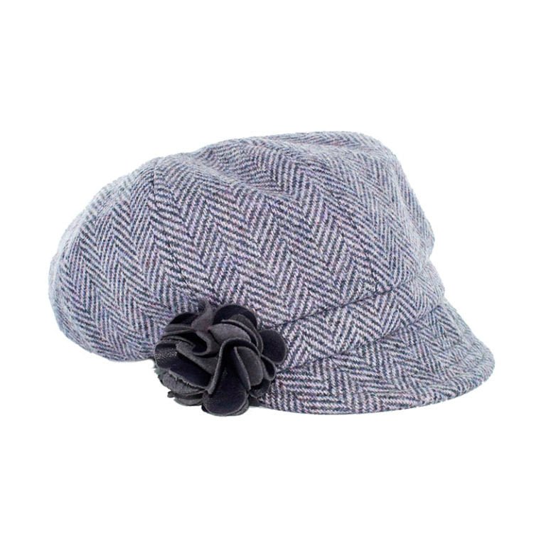 Mucros Weavers Purple Herringbone Tweed Newsboy Cap - 7823 - The Celtic Gift Store - Hats