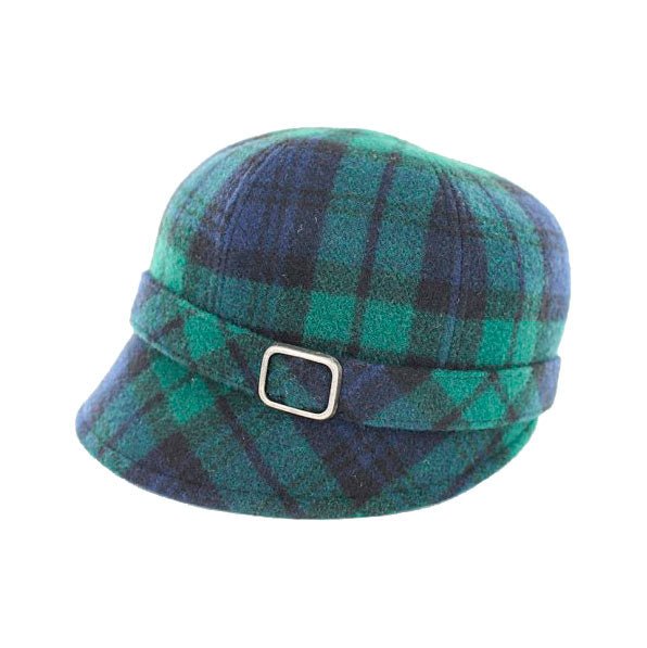 Mucros Weavers Teal and Purple Tartan Tweed Flapper Cap 196 - The Celtic Gift Store - Hats