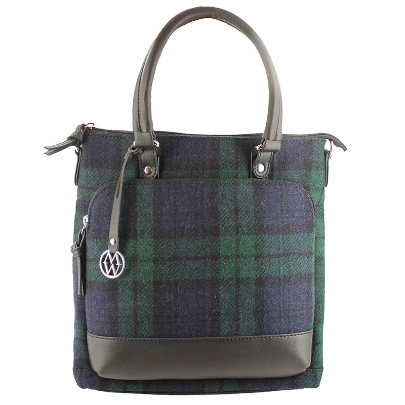 Mucros Weavers Tweed Tote Bag - Blue and Green Tartan - The Celtic Gift Store - Handbags